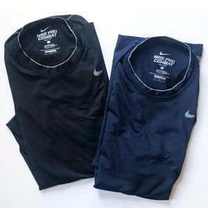 Bundle of 2 Nike Pro Combat Dri Fit Fitted Tees